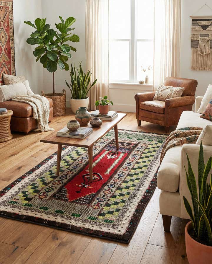 3' 8 x 7' Hand Knotted Moroccan Wool Rug
