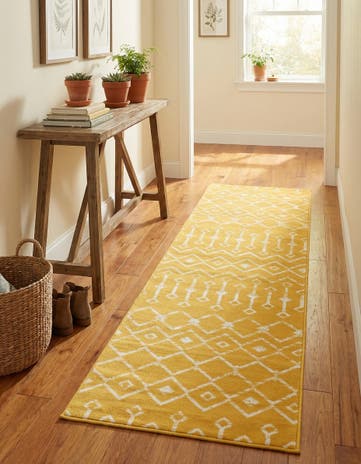 Yellow Kasbah Trellis Runner Rug