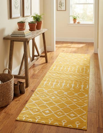 Yellow Kasbah Trellis Runner Rug