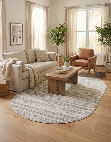 Sandy Beige Arlo Oval Rug