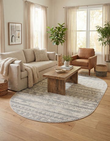 Sandy Beige Arlo Oval Rug