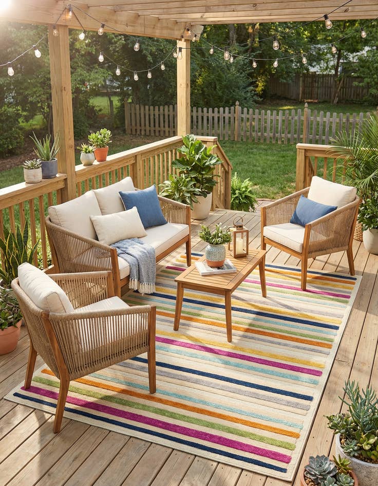 Detail image of 5' 3 x 8'  Washable Aruba Indoor / Outdoor Rug