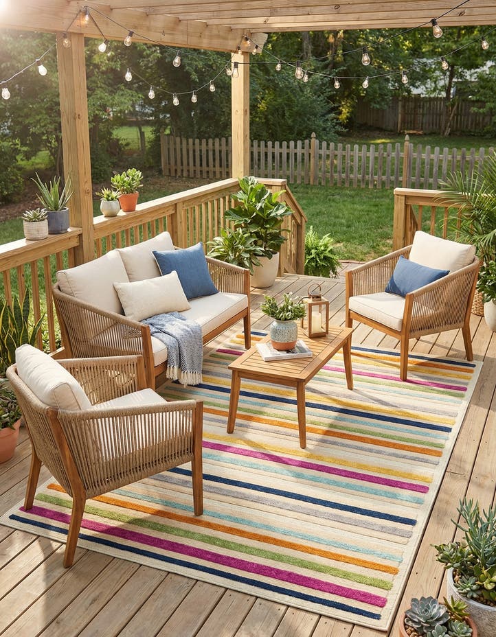 5' 3 x 8' Easy-Clean Aruba Indoor / Outdoor ...