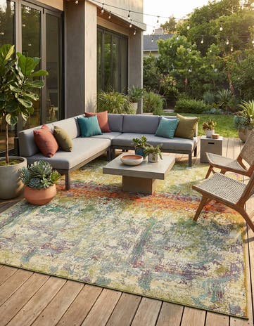 10' x 12' 2 Easy-Clean Modern Indoor / Outdoor Rug