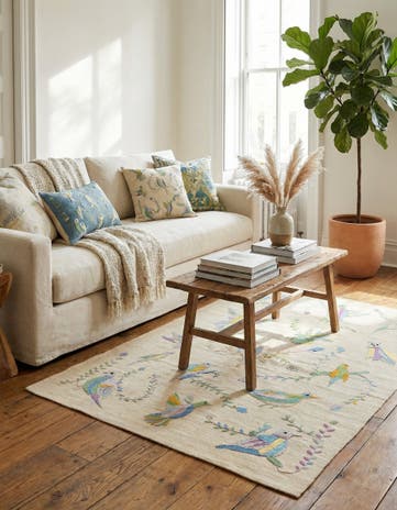 4' x 6' Hand Woven Kilim Suzani Wool Rug