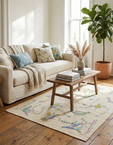 4' x 6' Hand Woven Kilim Suzani Wool Rug