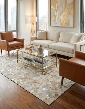 5' 2 x 7' 11 Cowhide - Patchwork Rug