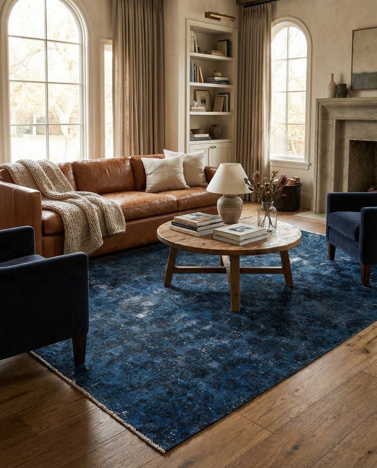 Detail image of 4' 10 x 8' 5 Hand Knotted Ultra Vintage Persian Wool Rug