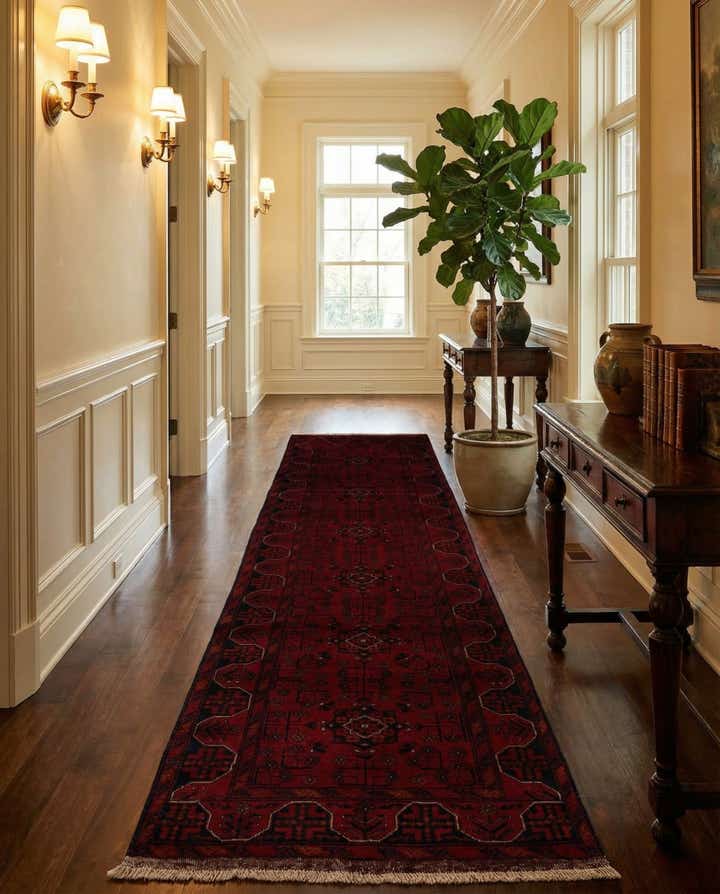 2' 7 x 9' 8 Hand Knotted Khal Mohammadi Wool Runner Rug