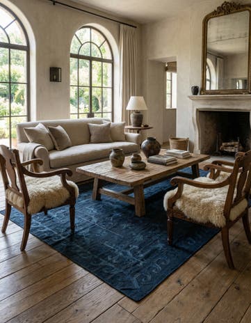 5' 4 x 7' 4 Hand Woven Kilim Suzani Wool Rug