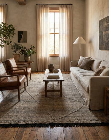 7' 4 x 9' 7 Hand Knotted Moroccan Wool Rug