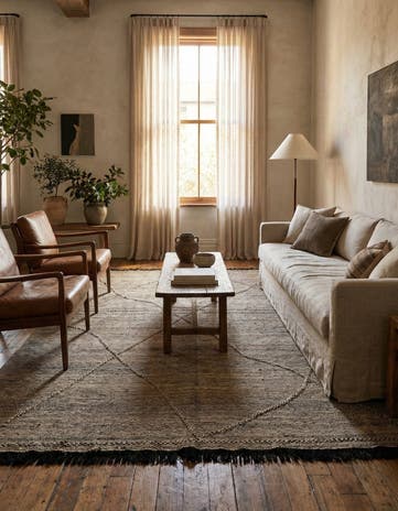 7' 4 x 9' 7 Hand Knotted Moroccan Wool Rug