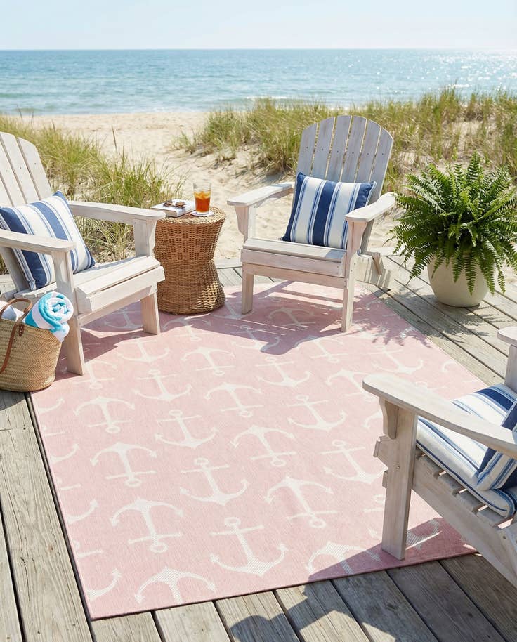 Detail image of 9' x 12' Easy-Clean Coastal Indoor / Outdoor Rug