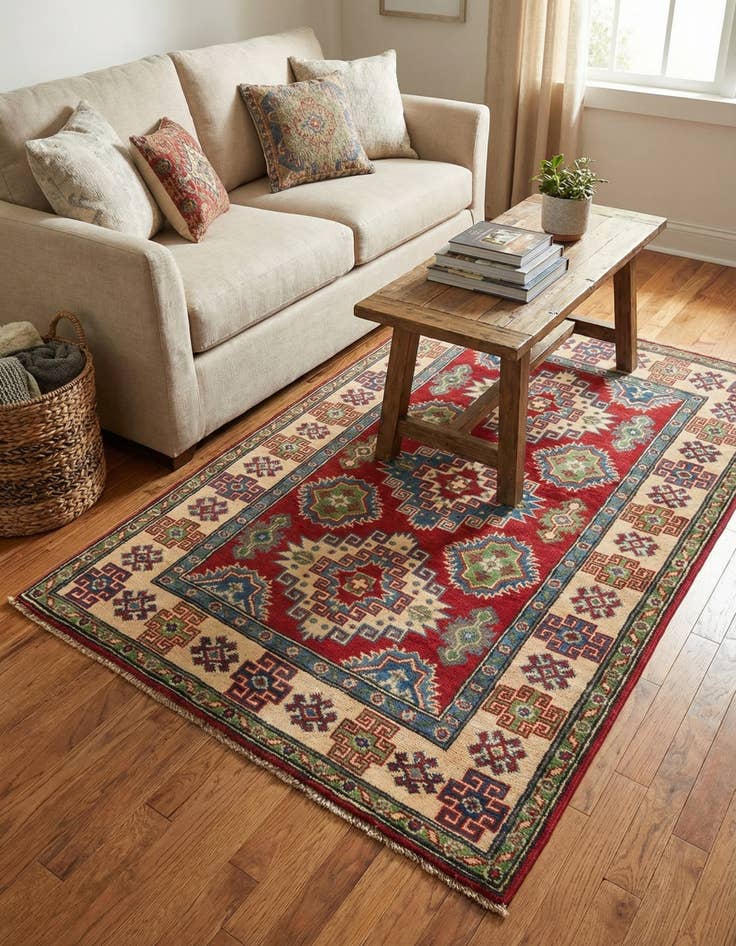 Detail image of 3' 3 x 5'  Hand Knotted Kazak Rug