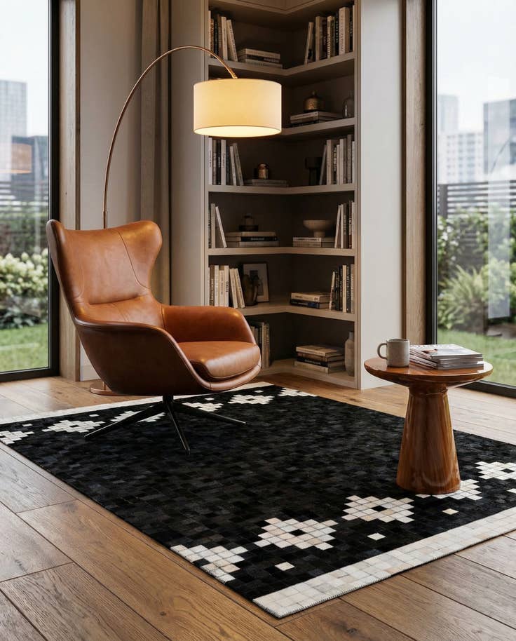 Detail image of 5' 1 x 7' 11 Cowhide Stocks Rug