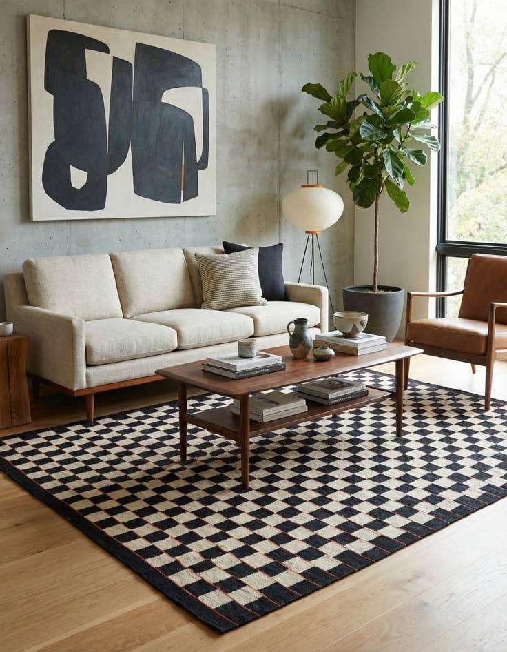 Detail image of 5' 9 x 7' 7  Hand Woven Kilim Modern Wool Rug