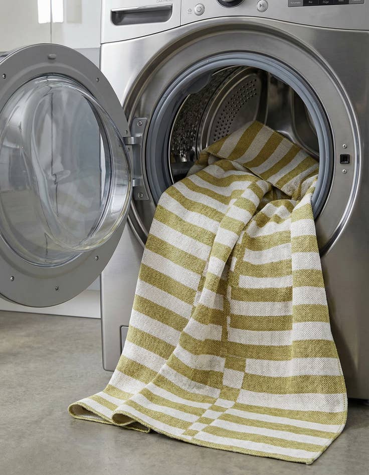 Detail image of 5' 3 x 8'  Washable Striped Indoor / Outdoor Rug