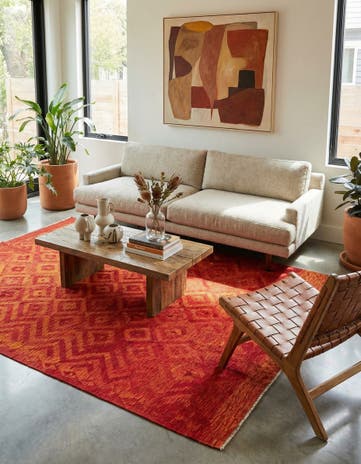 6' 6 x 8' 1 Hand Woven Kilim Modern Wool Rug