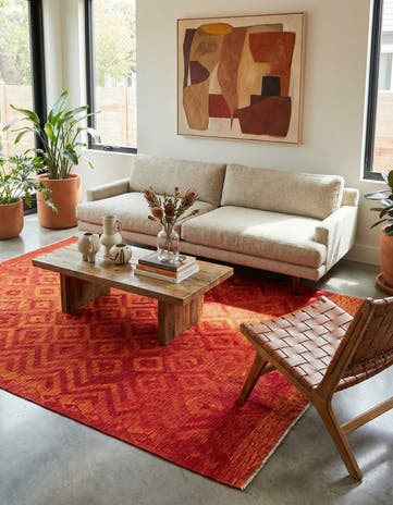 6' 6 x 8' 1 Hand Woven Kilim Modern Wool Rug