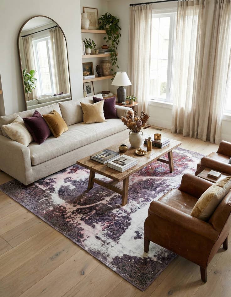 Detail image of 5' x 5' 7  Hand Knotted Ultra Vintage Persian Wool Square Rug