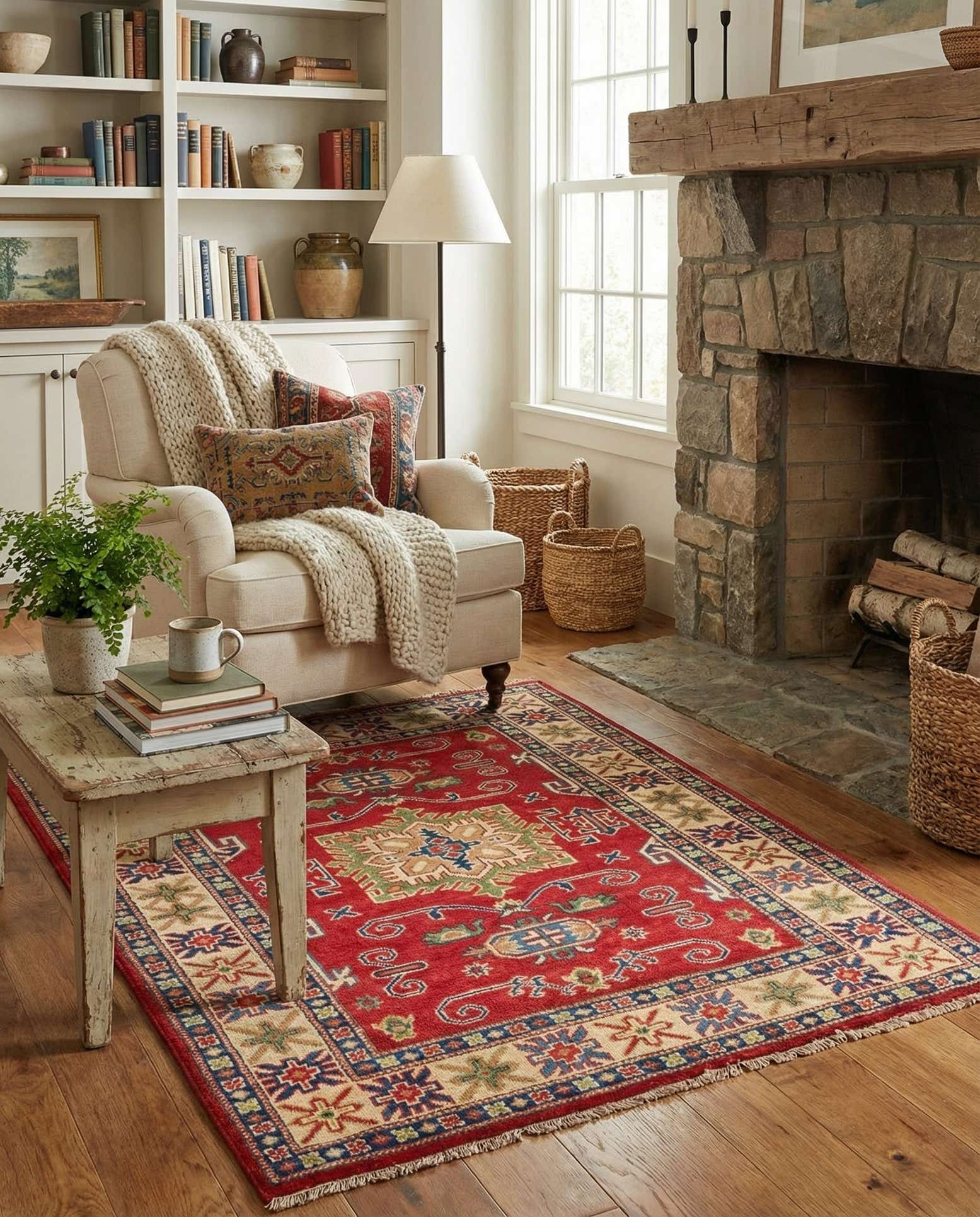 3' 4 x 5' Hand Knotted Kazak Rug