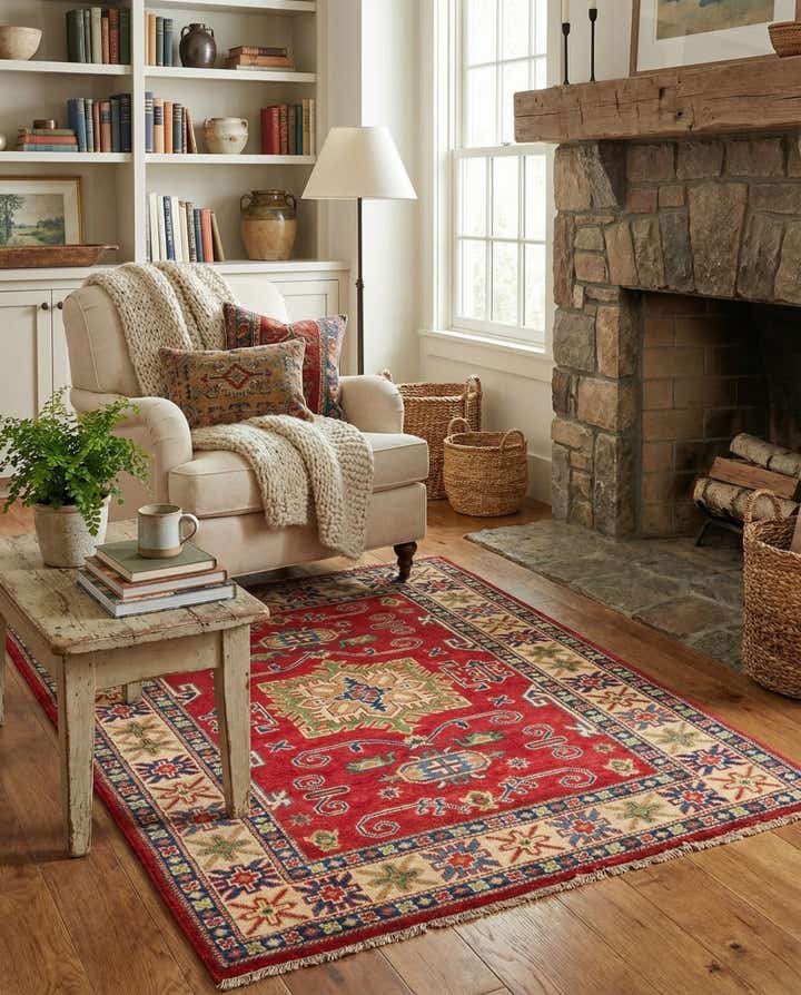 3' 4 x 5' Hand Knotted Kazak Rug