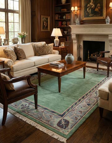 6' 7 x 9' 10 Hand Knotted Nepal Wool Rug