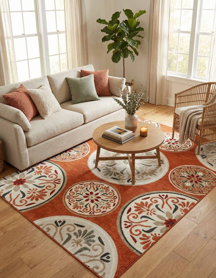 Detail image of 7' x 10'  Washable Modern Indoor / Outdoor Rug