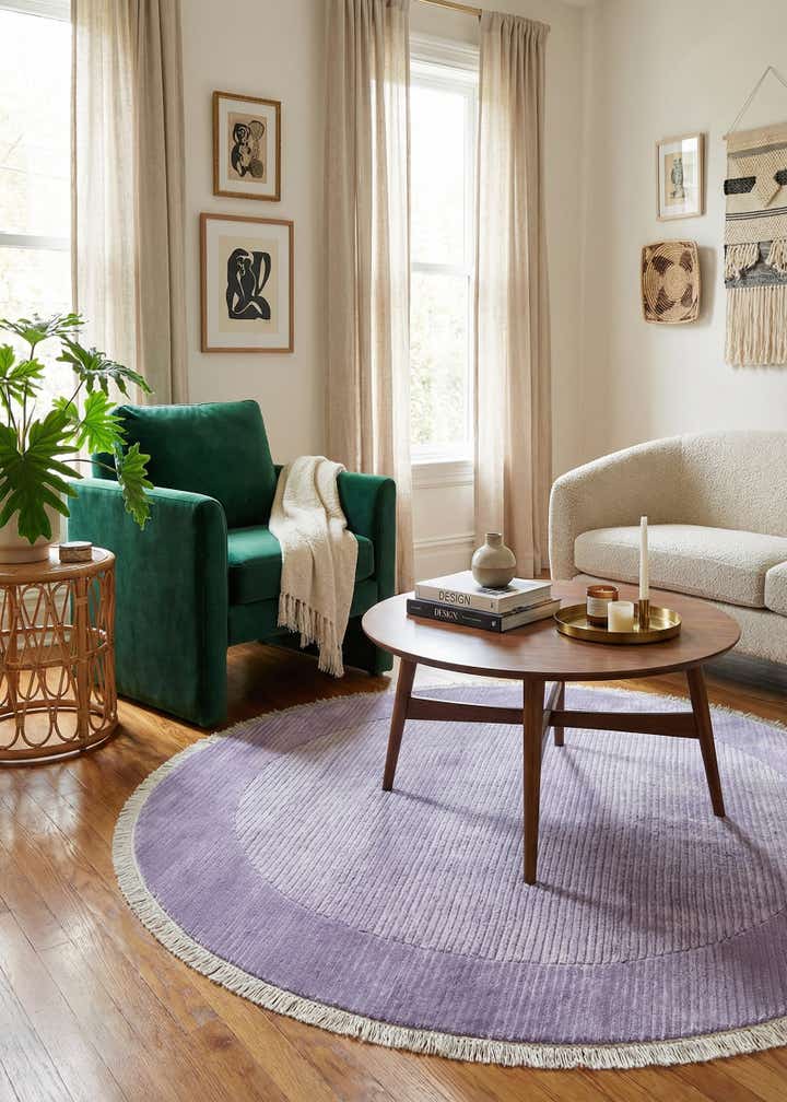 4' 9 x 4' 9 Hand Knotted Darya Wool Round Rug
