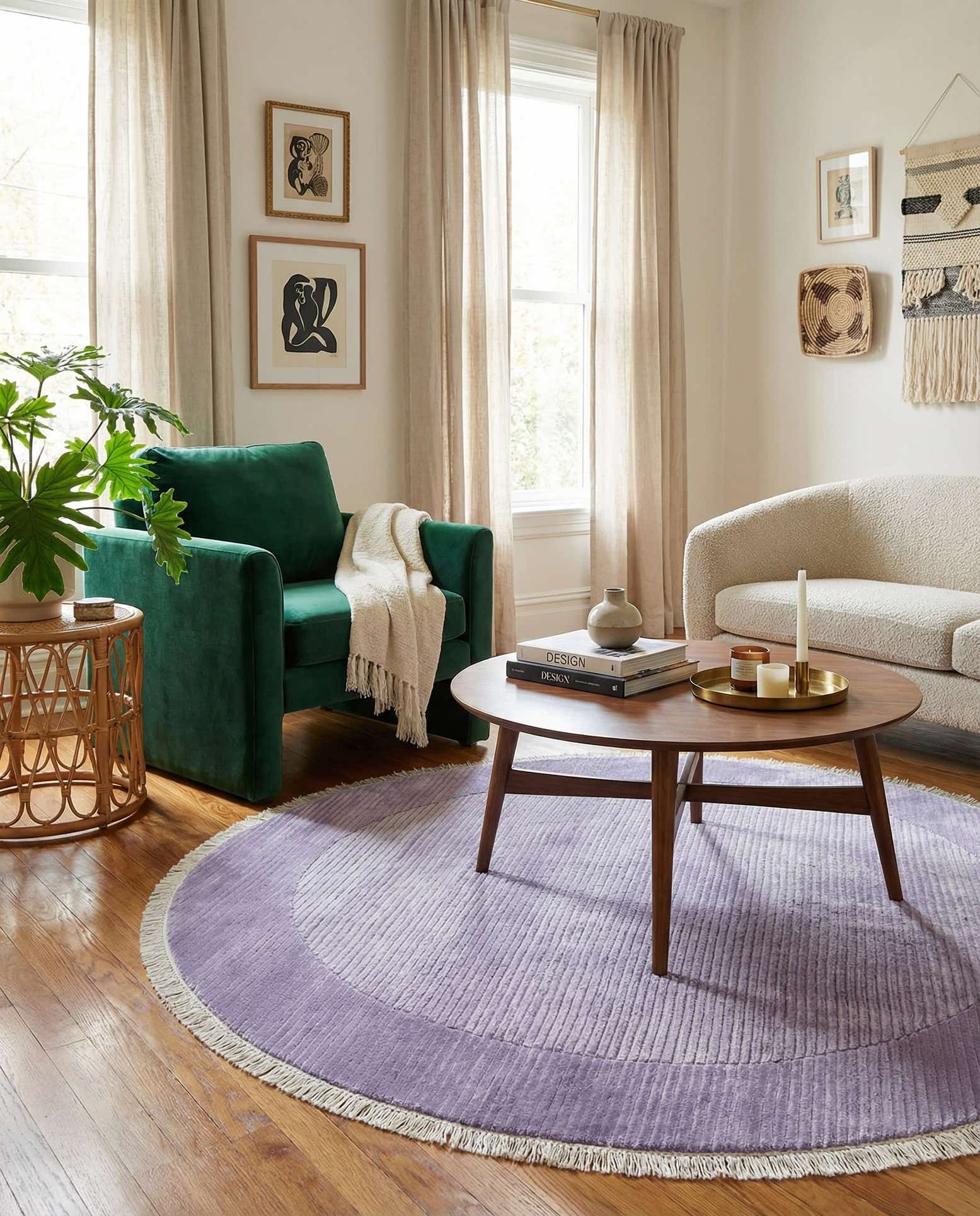 4' 9 x 4' 9 Hand Knotted Darya Wool Round Rug