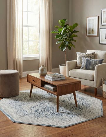 Blue Derbyshire Octagon Rug