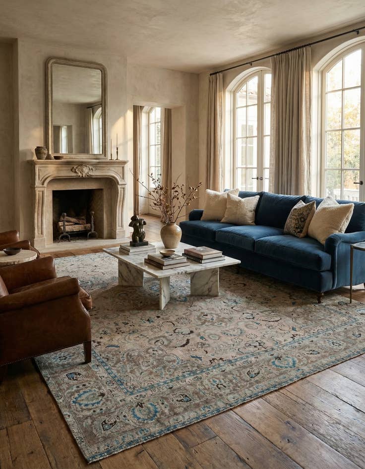 Detail image of 8' 5 x 13' Hand Knotted Ultra Vintage Persian Wool Rug