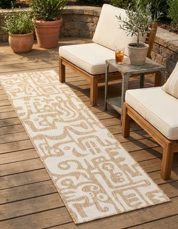 2' x 8' Easy-Clean Modern Indoor / Outdoor Runner Rug