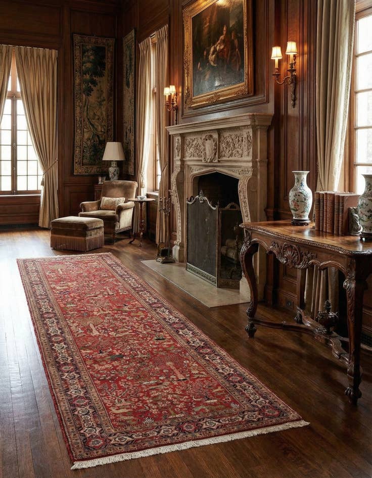 Detail image of 3' 9 x 11' 10 Moghul Runner Rug