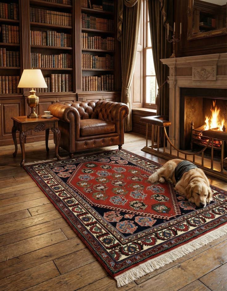 Detail image of  3' 5 x 5'  Hand Knotted Kashkuli Persian Wool Rug