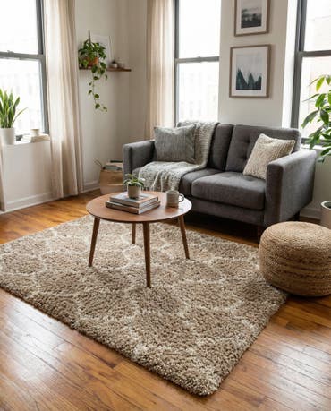  3' 3 x 3' 3 Lattice Shag Square Rug