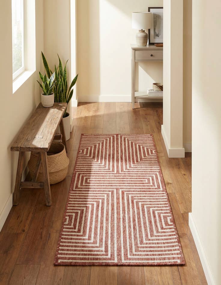 Detail image of  2' x 4'  Washable Modern Indoor / Outdoor Runner Rug