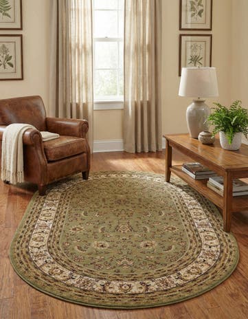 Green Aditi Oval Rug