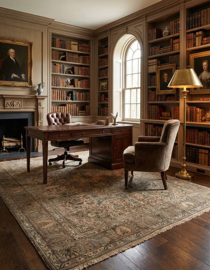 Detail image of 6' 7 x 9' 7  Hand Knotted Kashmar Persian Wool Rug