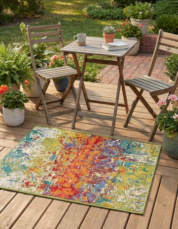 2' 2 x 3' Easy-Clean Modern Indoor / Outdoor Rug