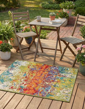 2' 2 x 3' Easy-Clean Modern Indoor / Outdoor Rug