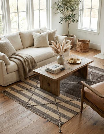 4' 2 x 6' Hand Woven Kilim Modern Wool Rug