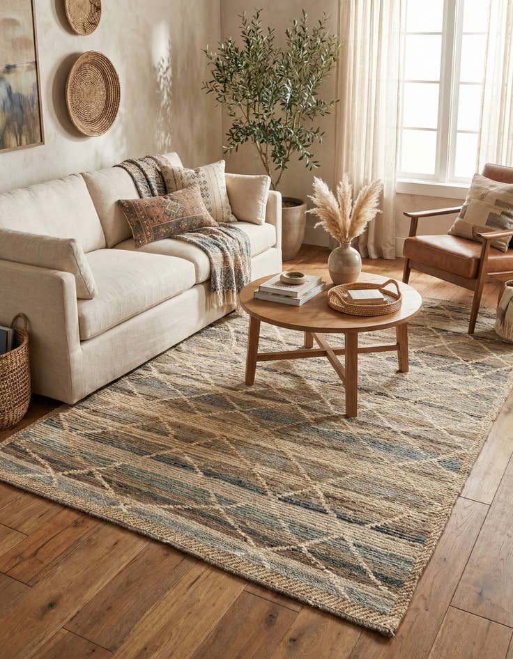 Detail image of  6' x 9' 4  Hand Knotted Moroccan Wool Rug