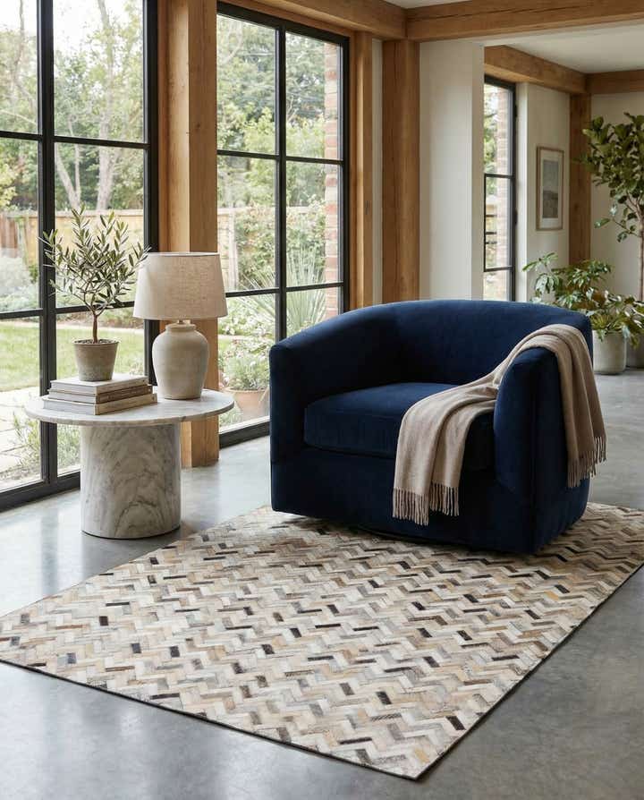 4' 10 x 7' 9 Cowhide Stocks Rug