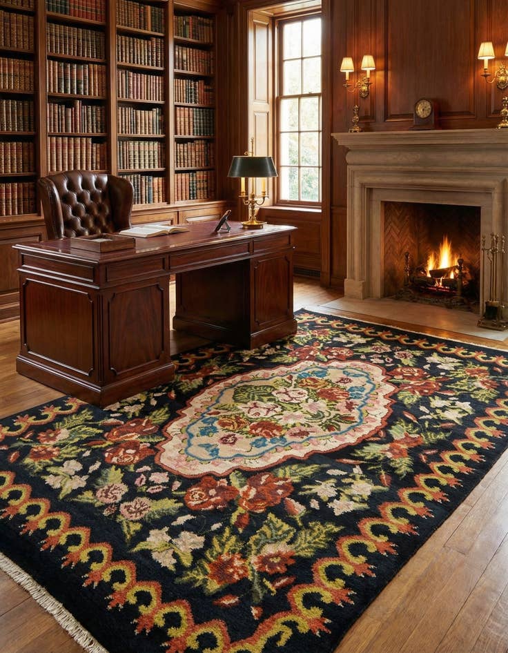 Detail image of 6' 4 x 10' 1  Hand Knotted Darya Rug