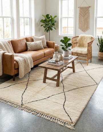 6' 7 x 9' 5 Hand Knotted Moroccan Wool Rug