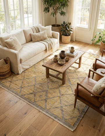 8' x 10' 5 Hand Knotted Moroccan Wool Rug