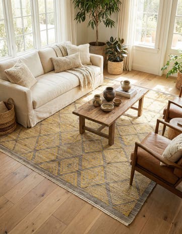 8' x 10' 5 Hand Knotted Moroccan Wool Rug