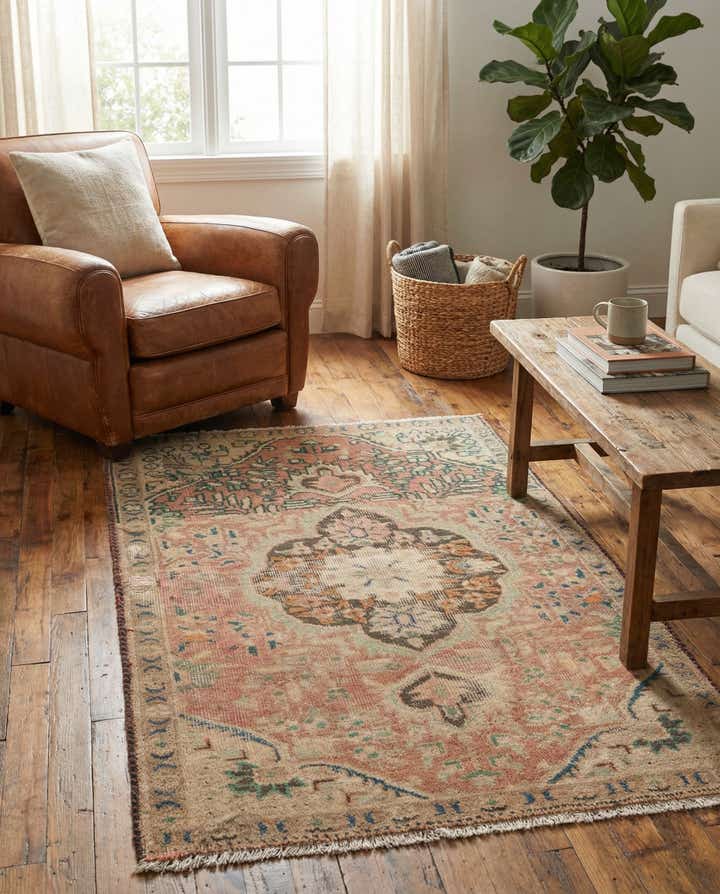 3' 4 x 5' Hand Knotted Ultra Vintage Persian Wool Rug