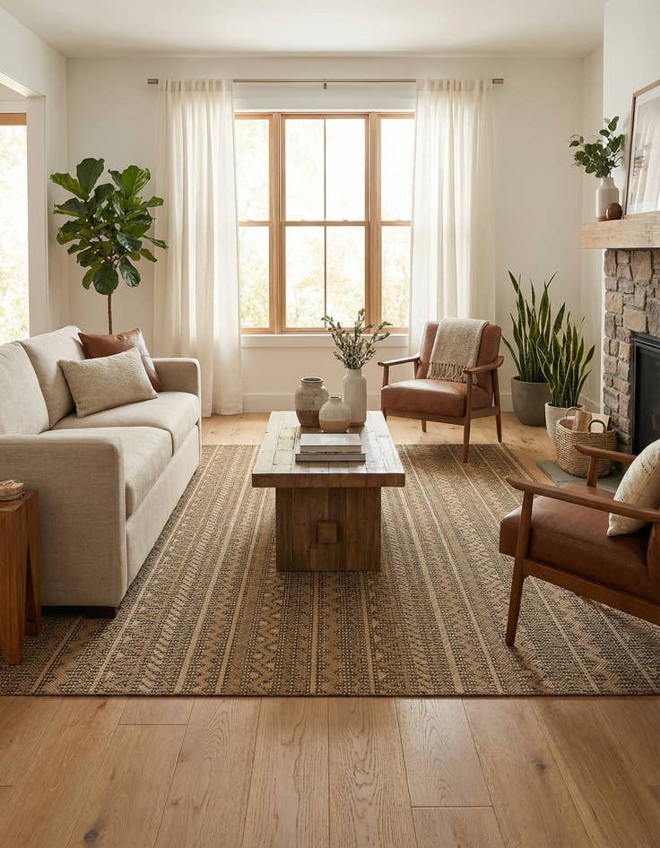 Detail image of 9' x 12' Easy-Clean Modern Indoor / Outdoor Rug